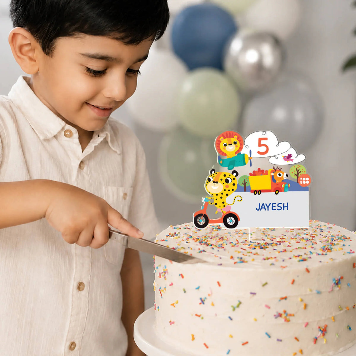 Personalised Lets Travel Birthday Cake Topper – image 3