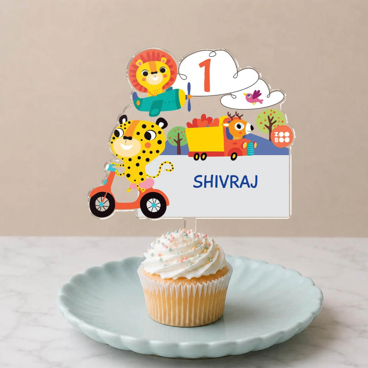 Personalised Lets Travel Birthday Cake Topper – image 4