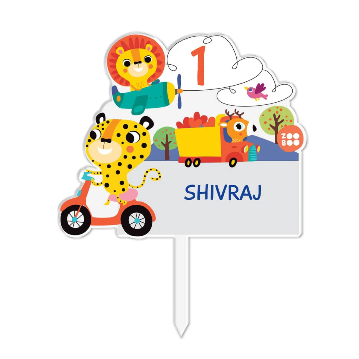 Personalised Let's Travel Birthday Cake Topper