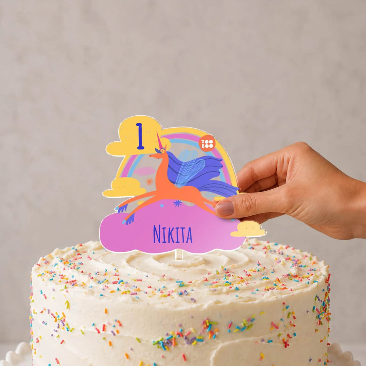 Personalised Magical Unicorn Birthday Cake Topper – image 2