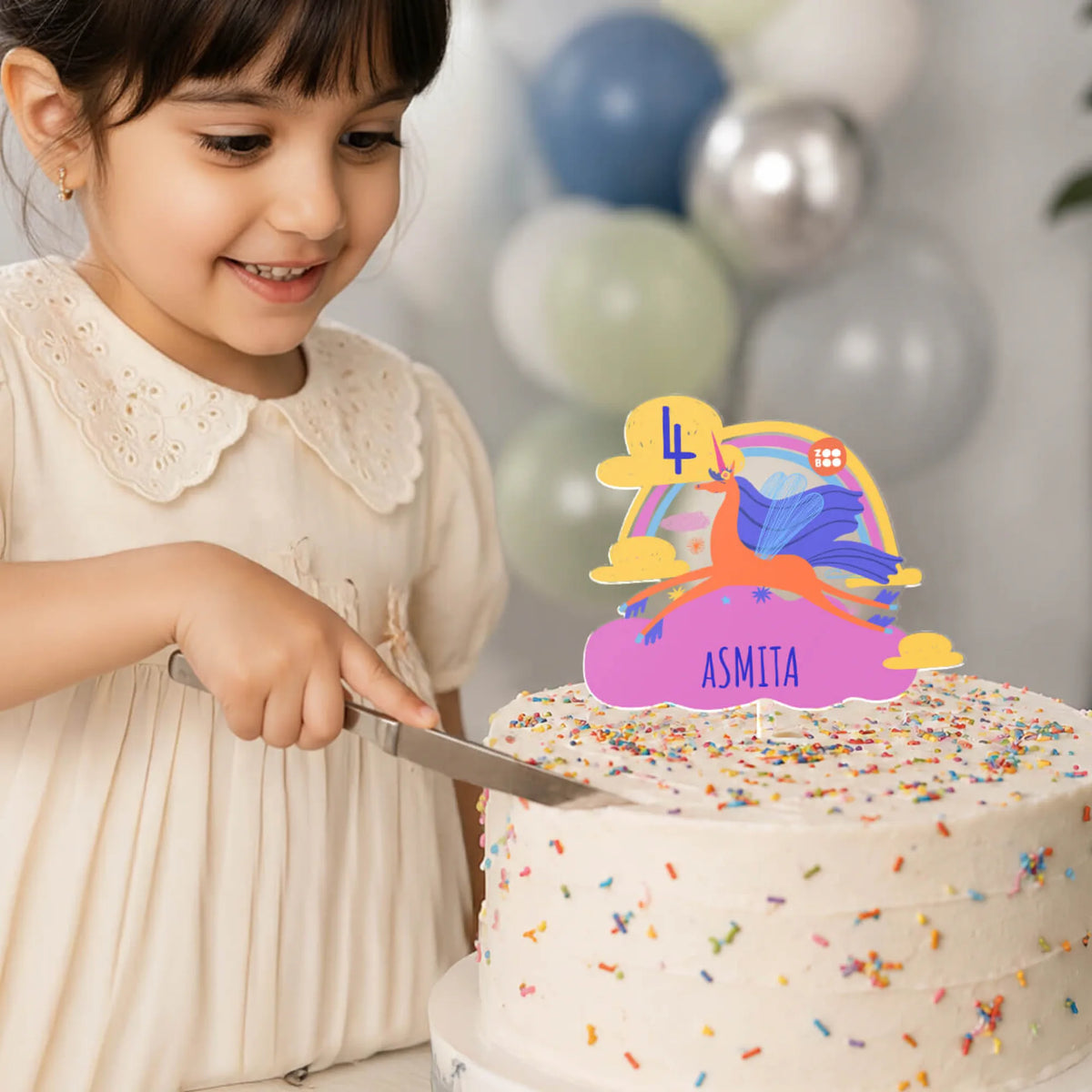 Personalised Magical Unicorn Birthday Cake Topper – image 3