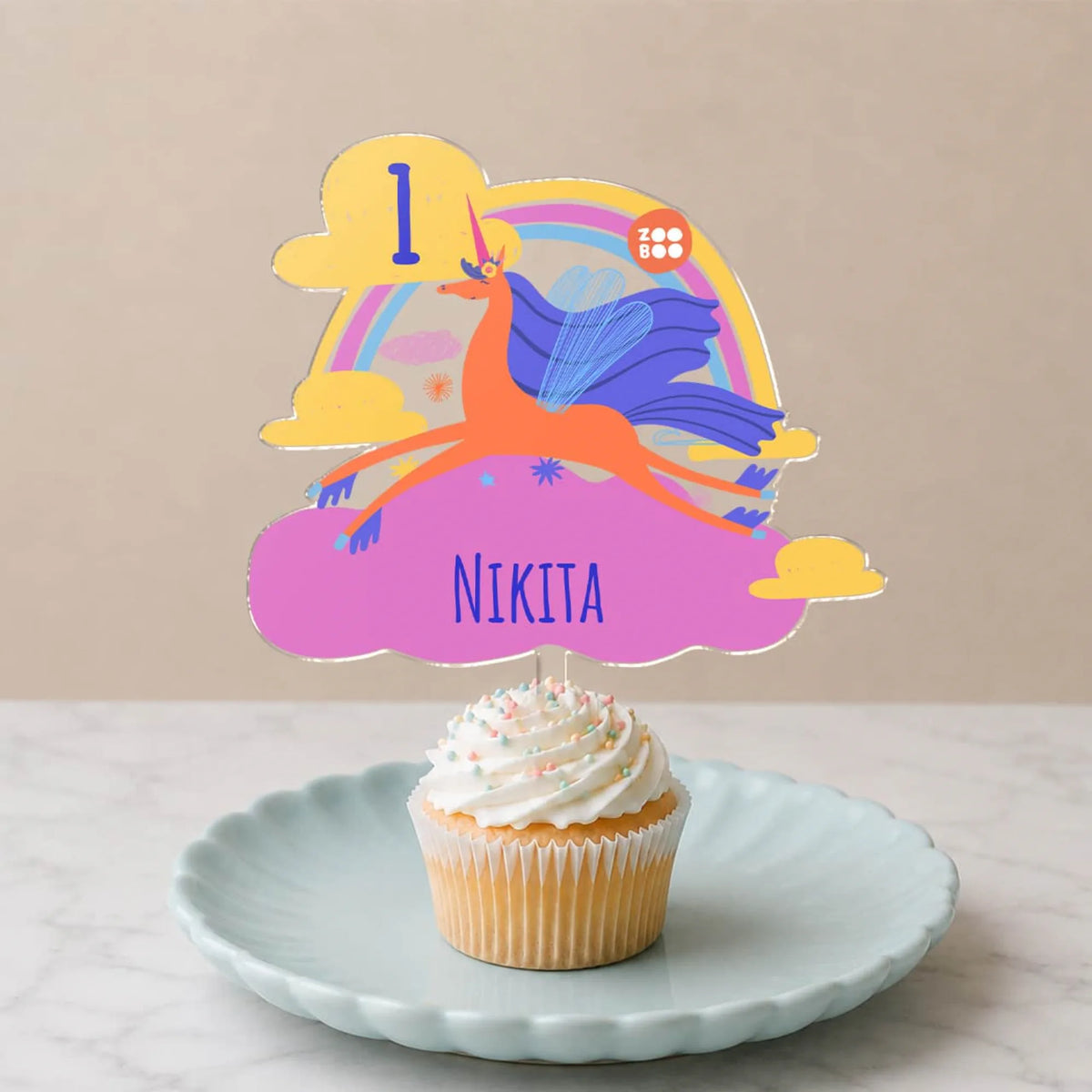 Personalised Magical Unicorn Birthday Cake Topper – image 4