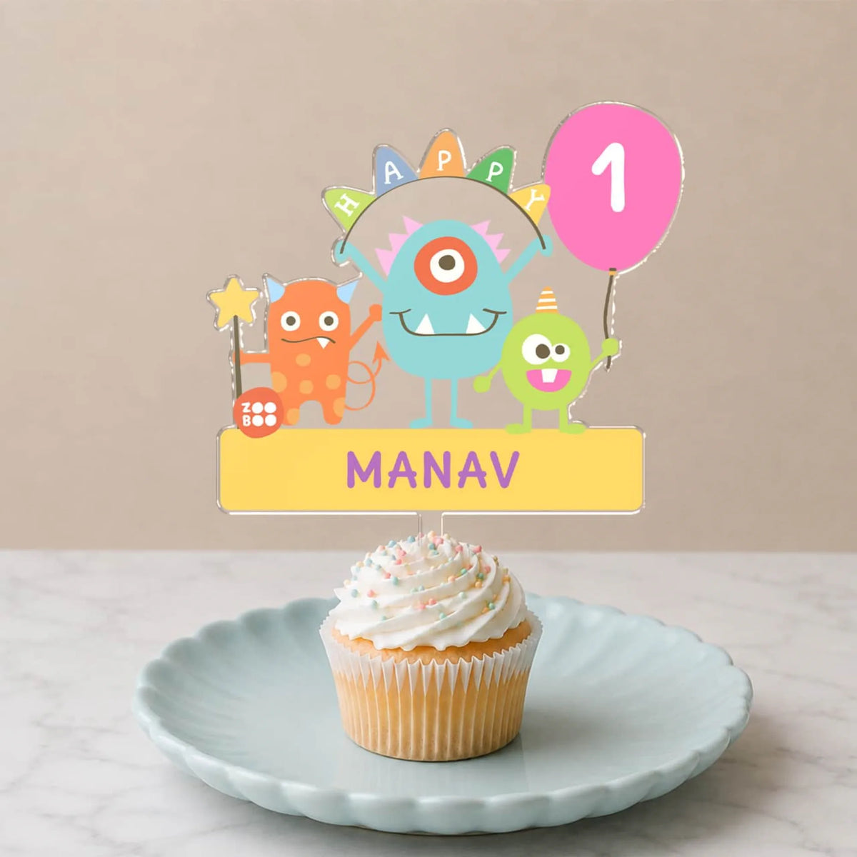 Personalised Monster Party Birthday Cake Topper – image 4