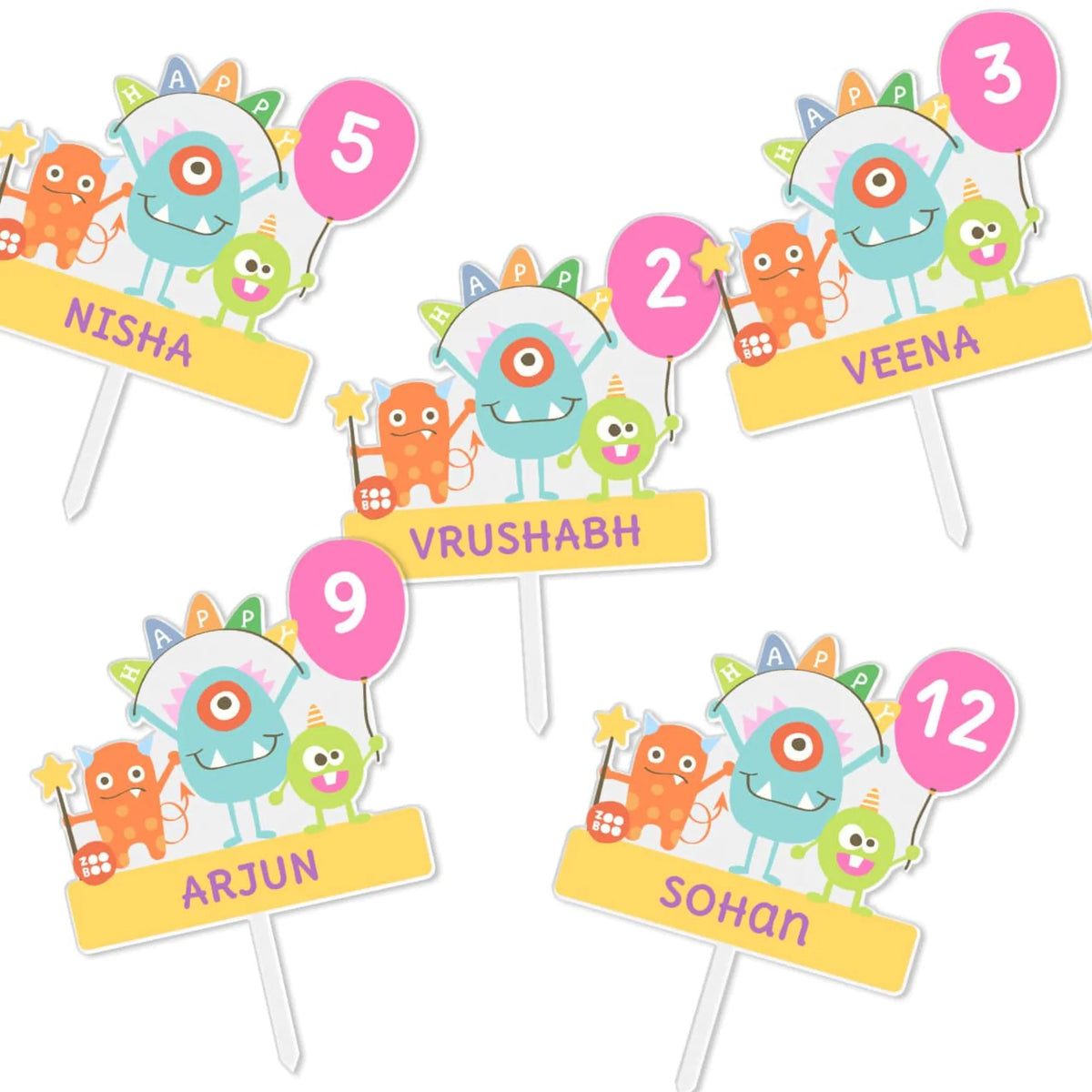 Personalised Monster Party Birthday Cake Topper – image 6
