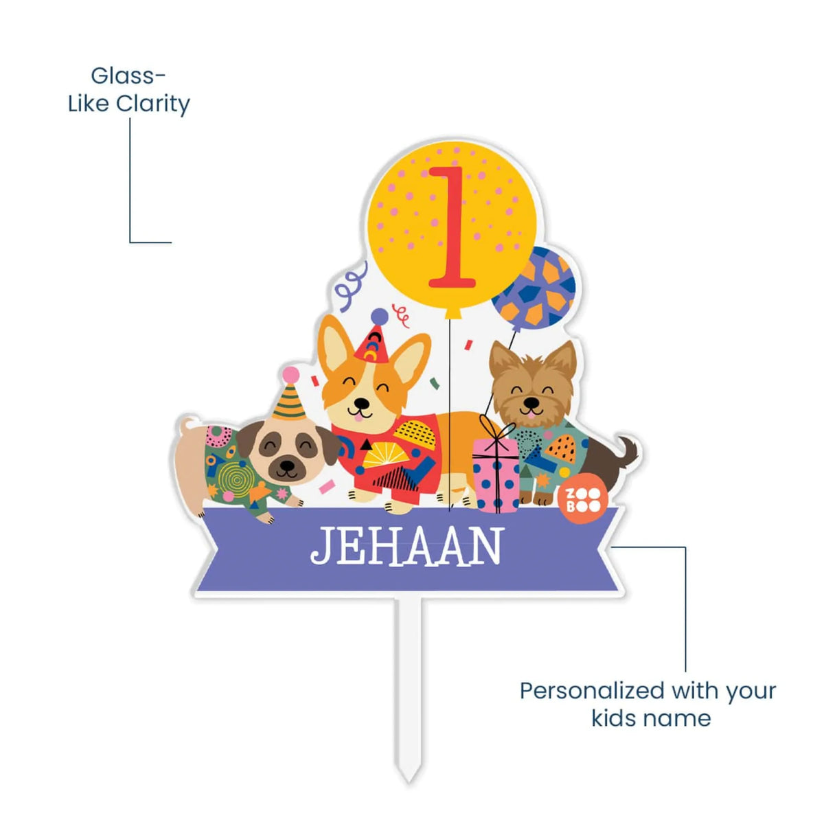 Personalised Paw Party Birthday Cake Topper – image 5