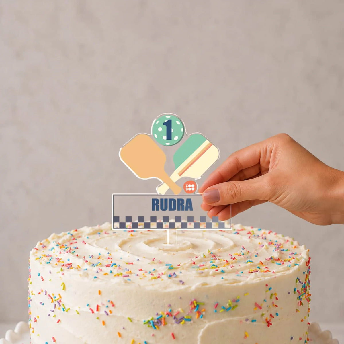 Personalised Pickleball Birthday Cake Topper – image 2