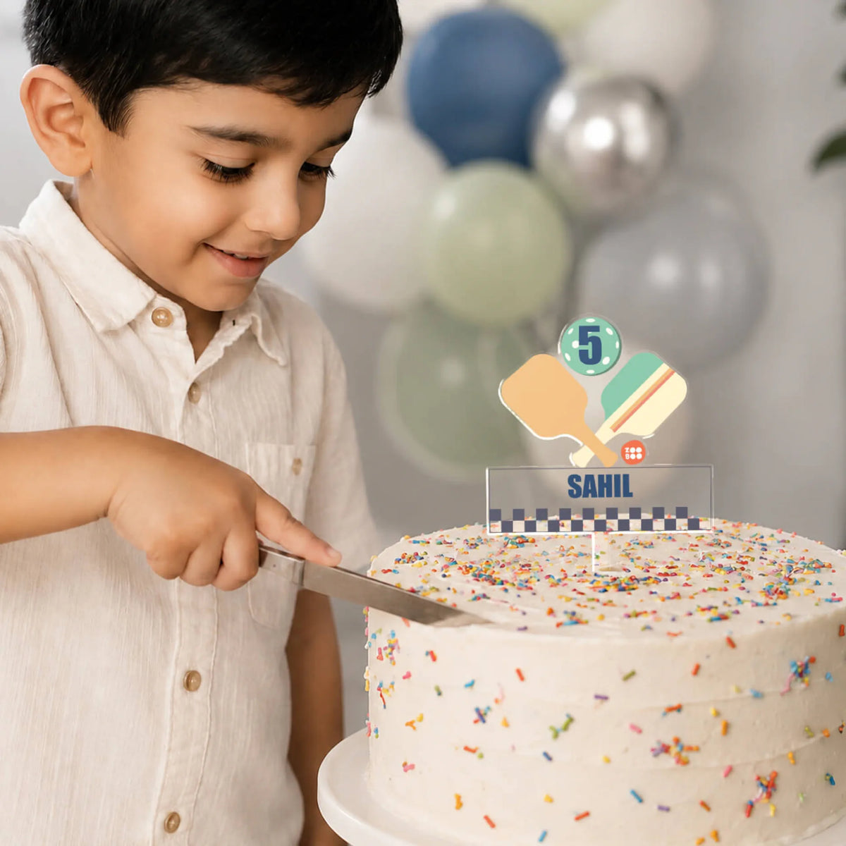 Personalised Pickleball Birthday Cake Topper – image 3