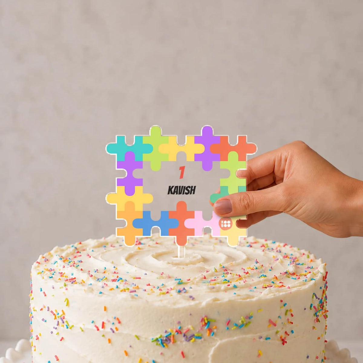 Personalised Puzzle Pop Birthday Cake Topper – image 2