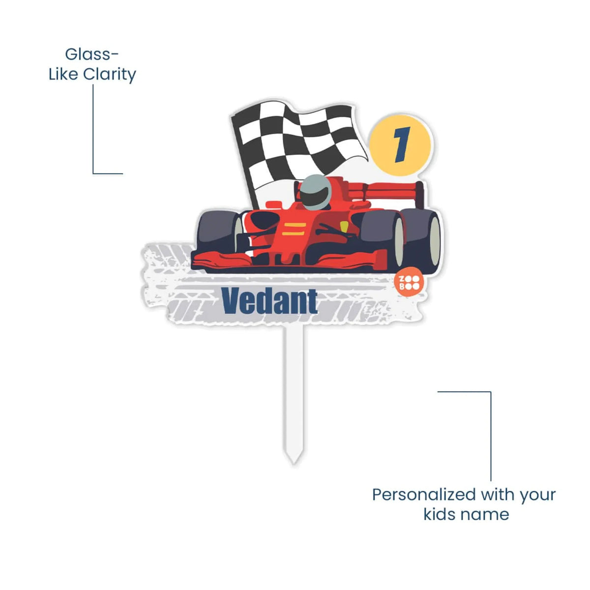 Personalised Racing Car Birthday Cake Topper – image 5