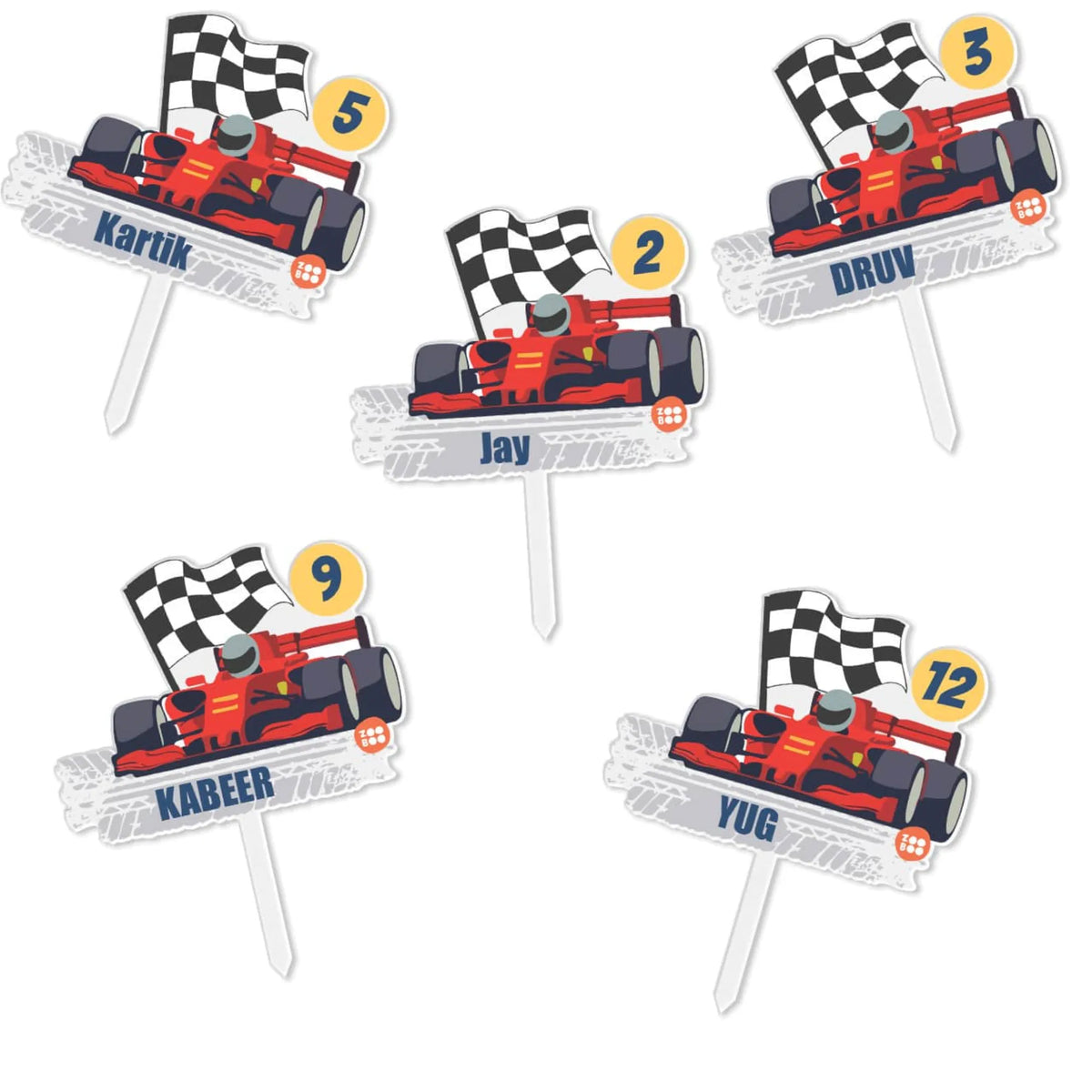 Personalised Racing Car Birthday Cake Topper – image 6