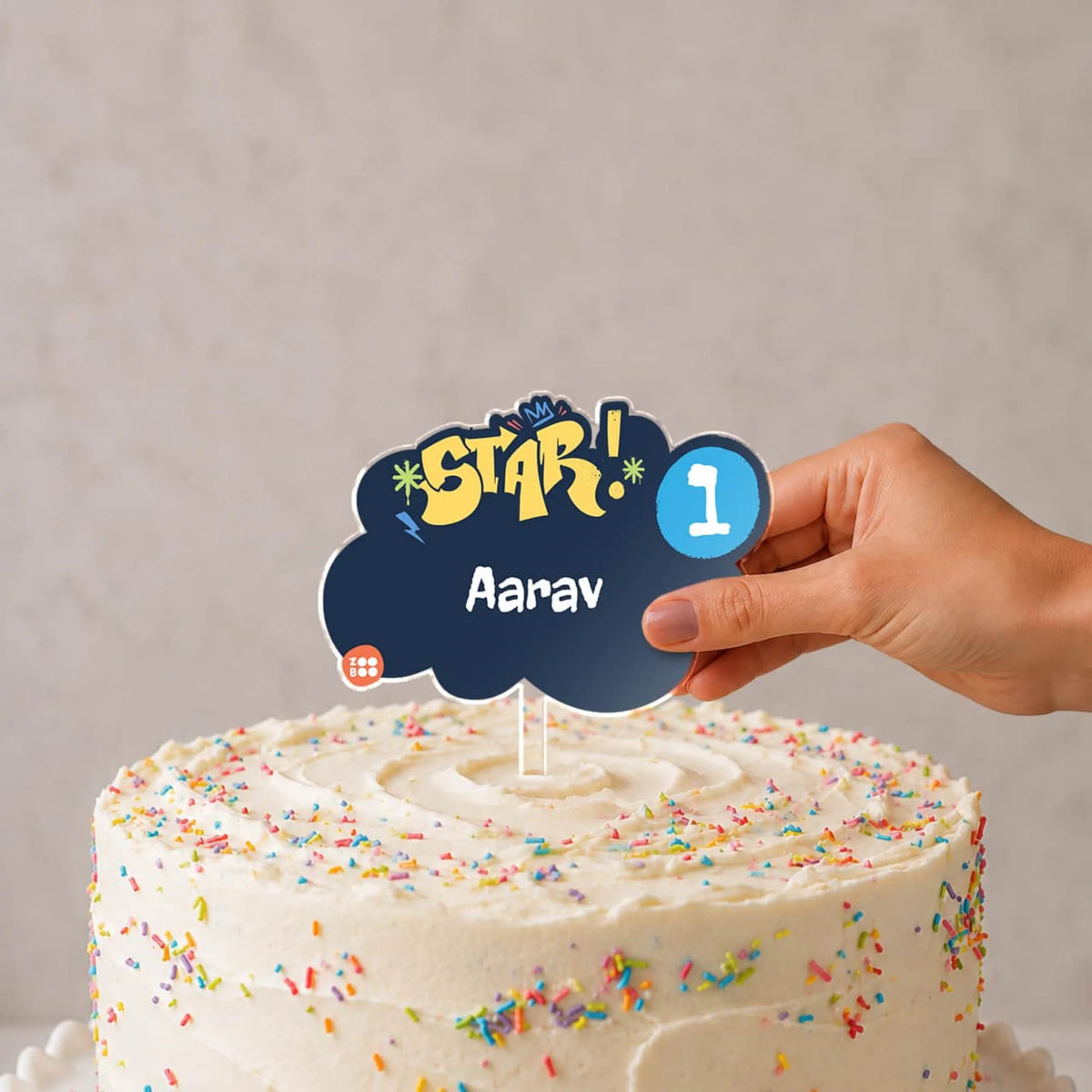 Personalised Rising Stars Birthday Cake Topper – image 2