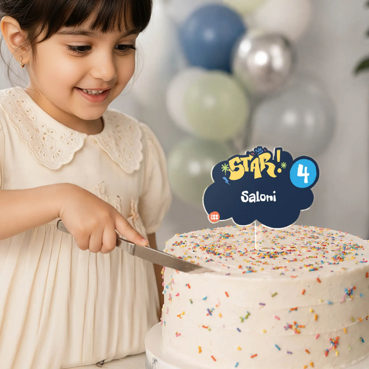 Personalised Rising Stars Birthday Cake Topper – image 3
