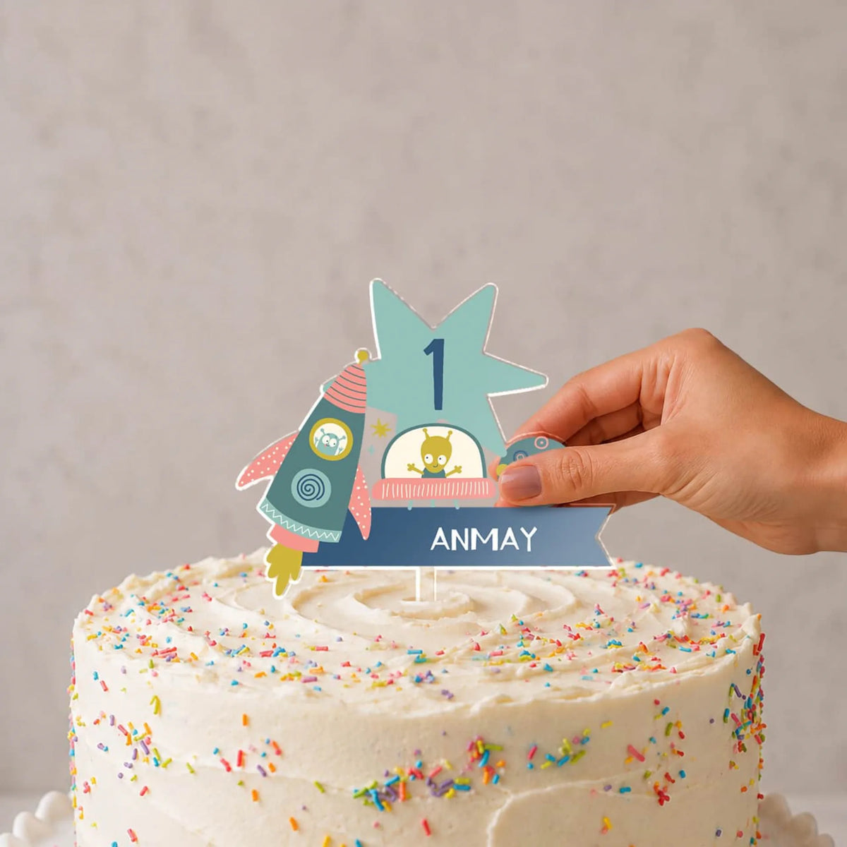 Personalised Space Explorer Birthday Cake Topper – image 2