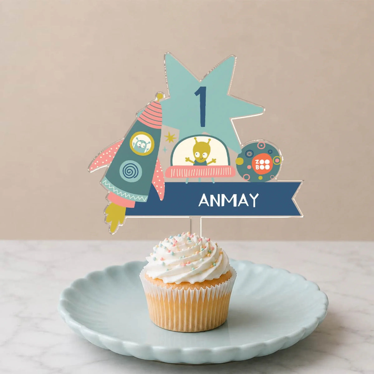 Personalised Space Explorer Birthday Cake Topper – image 4