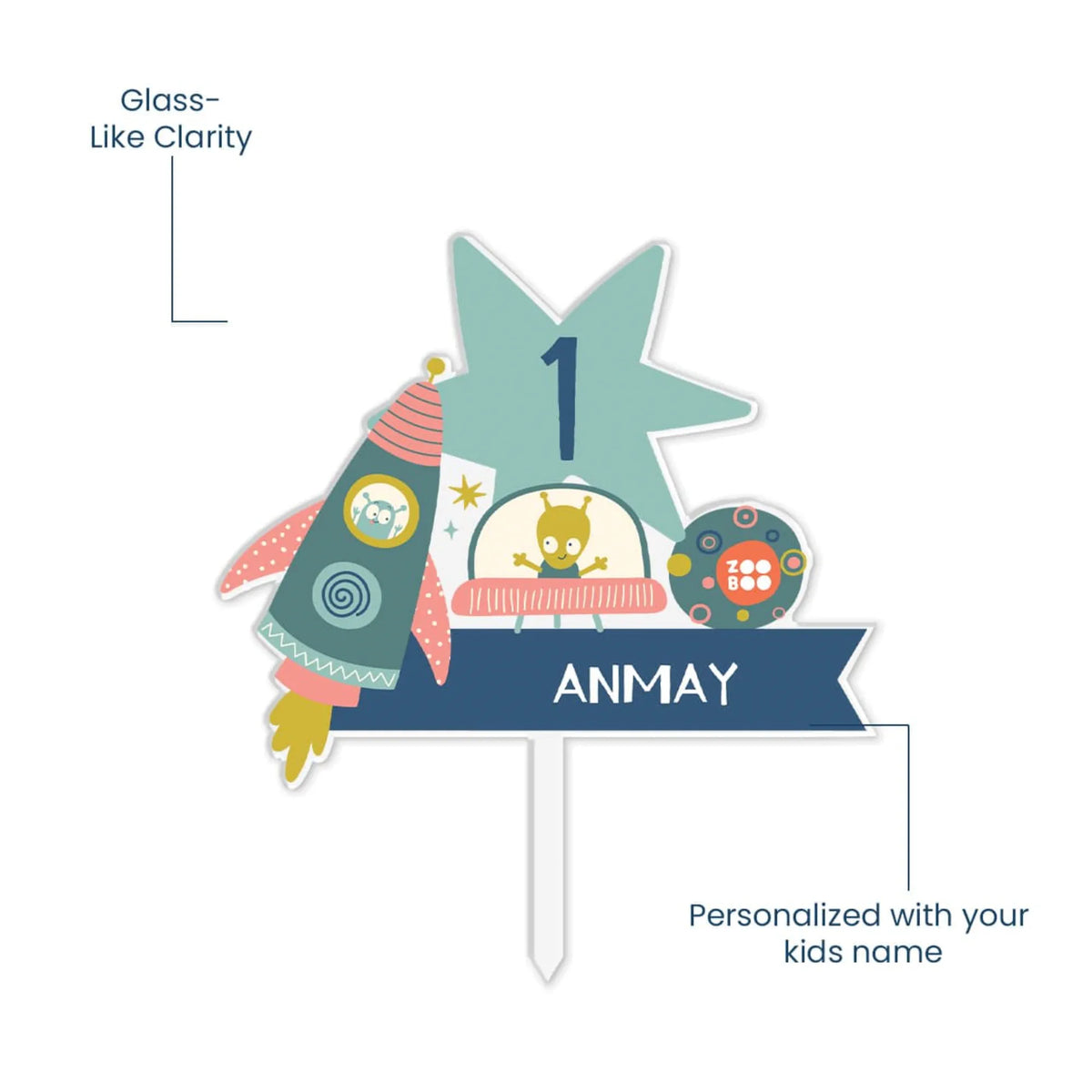 Personalised Space Explorer Birthday Cake Topper – image 5