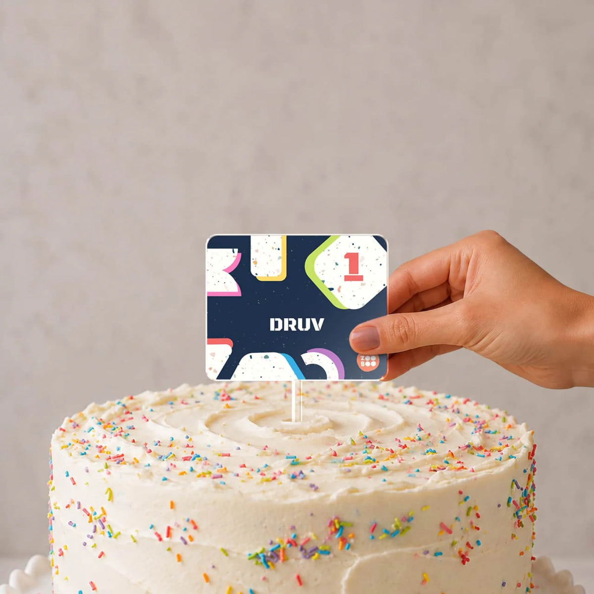 Personalised Terrazzo Pop Birthday Cake Topper – image 2