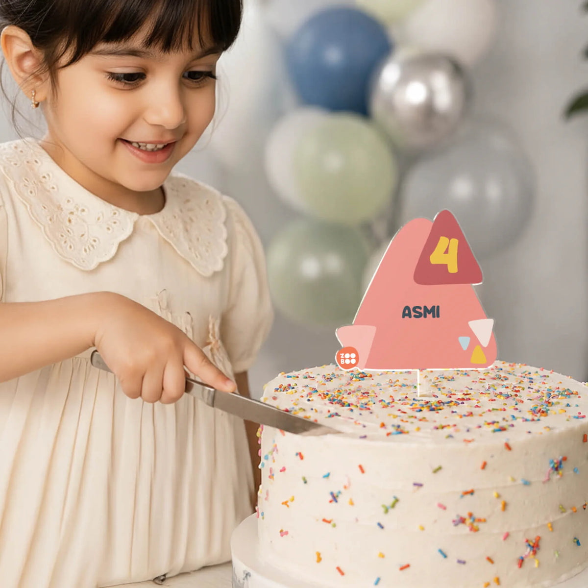 Personalised Triangle Tango Birthday Cake Topper – image 3