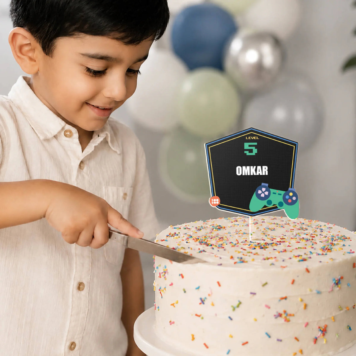 Personalised Video Game Birthday Cake Topper – image 3