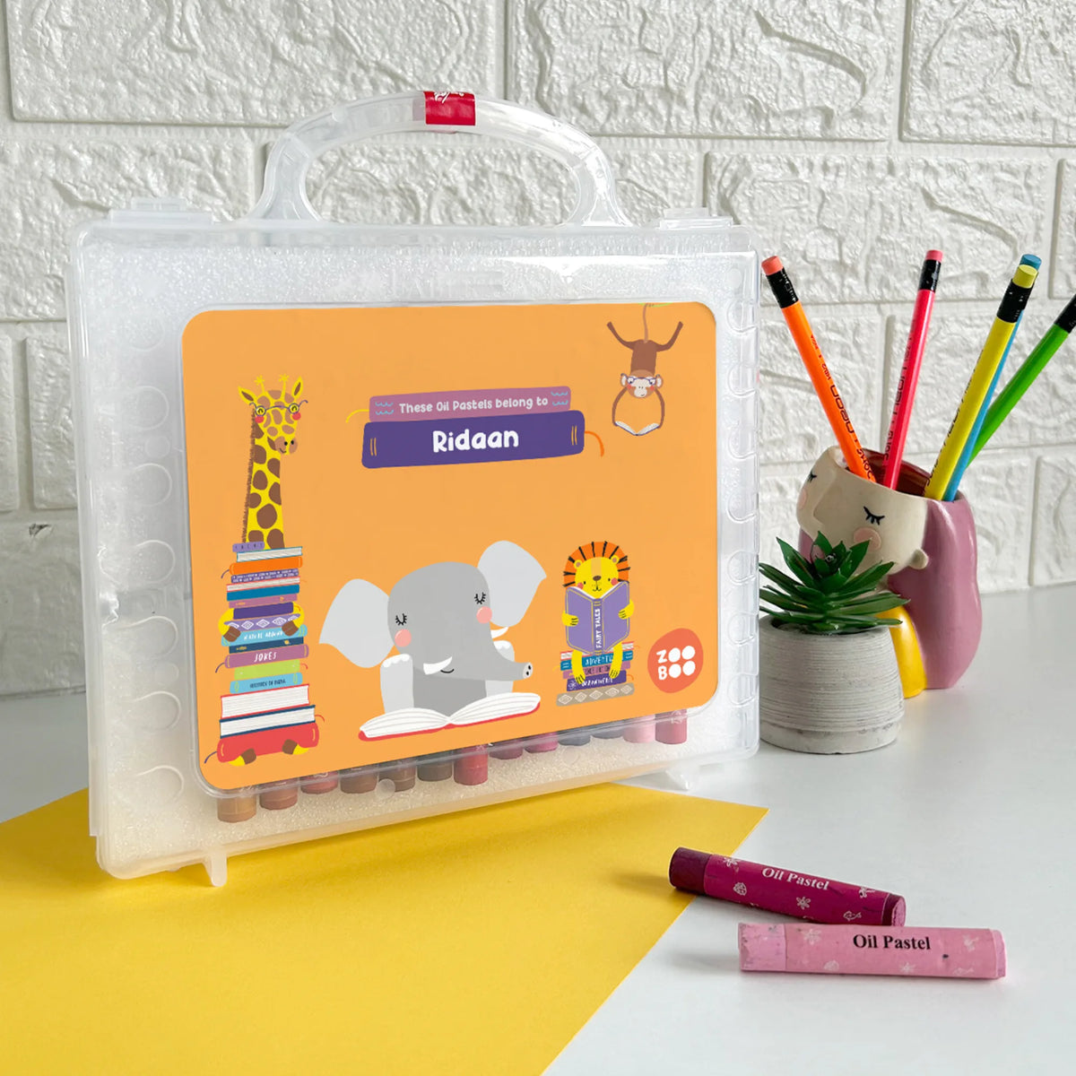 Personalised Animal Library Faber-Castell Crayon Box for Kids - image 2