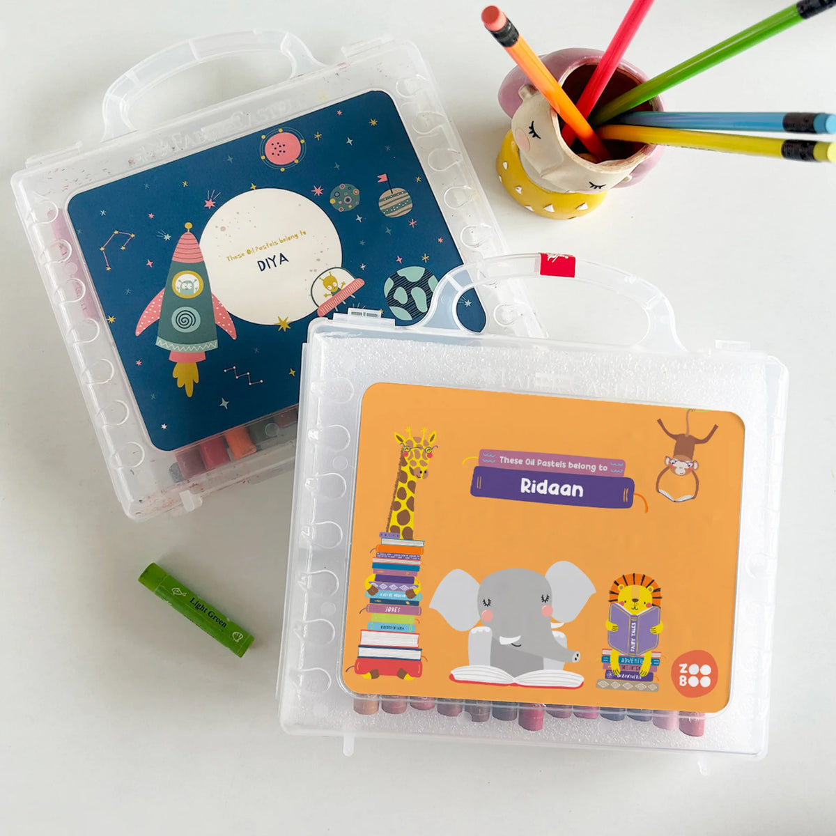 Personalised Animal Library Faber-Castell Crayon Box for Kids - image 3