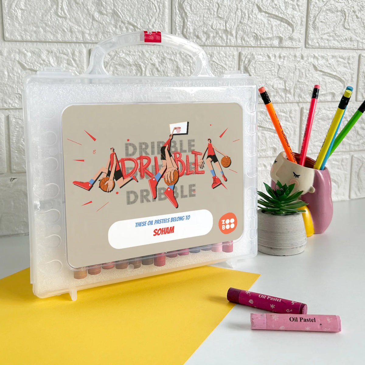 Personalised Basketball Fever Boy Faber-Castell Crayon Box for Kids - image 2