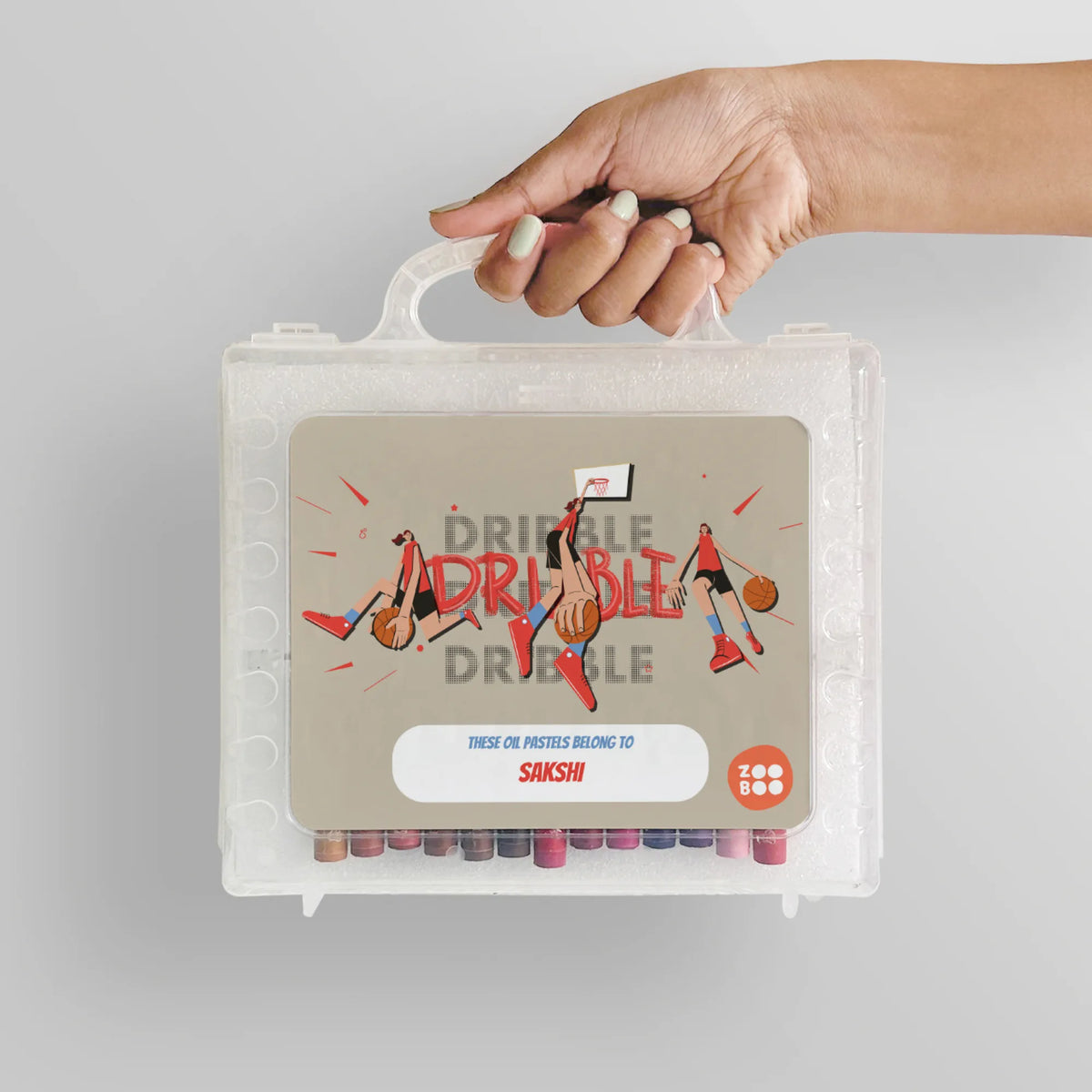 Personalised Basketball Fever Girl Faber-Castell Crayon Box for Kids - image 4