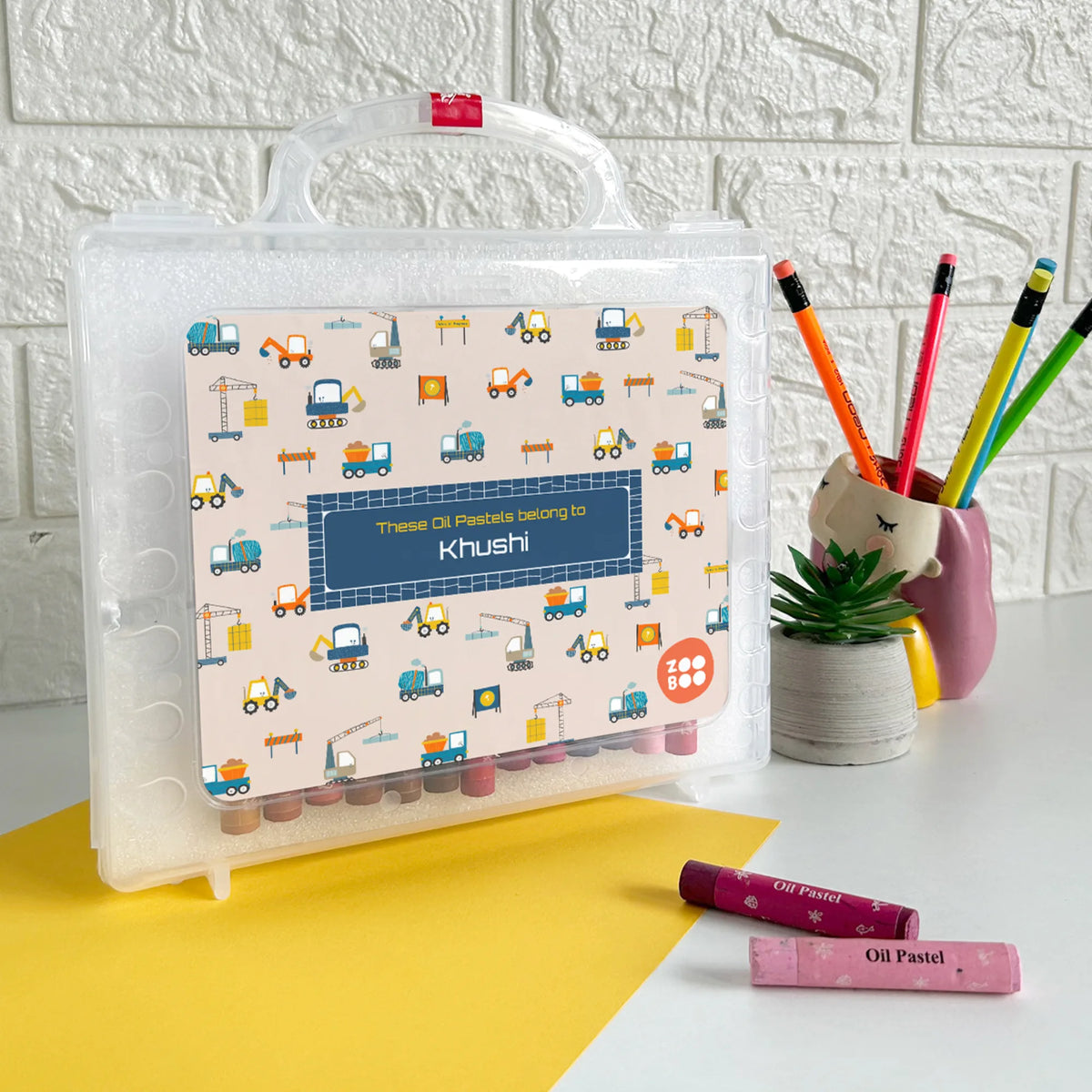 Personalised Construction Site Faber-Castell Crayon Box for Kids - image 2