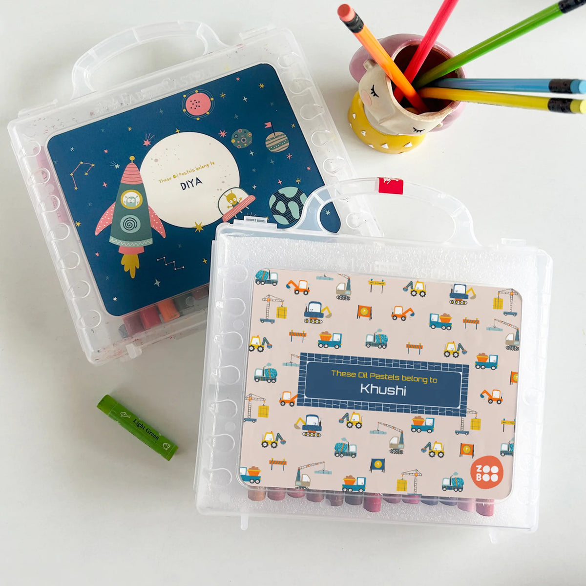 Personalised Construction Site Faber-Castell Crayon Box for Kids - image 3