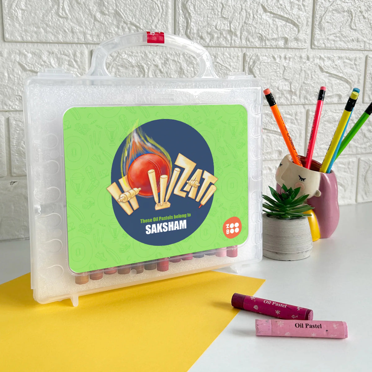 Personalised Cricket Buzz Faber-Castell Crayon Box for Kids - image 2