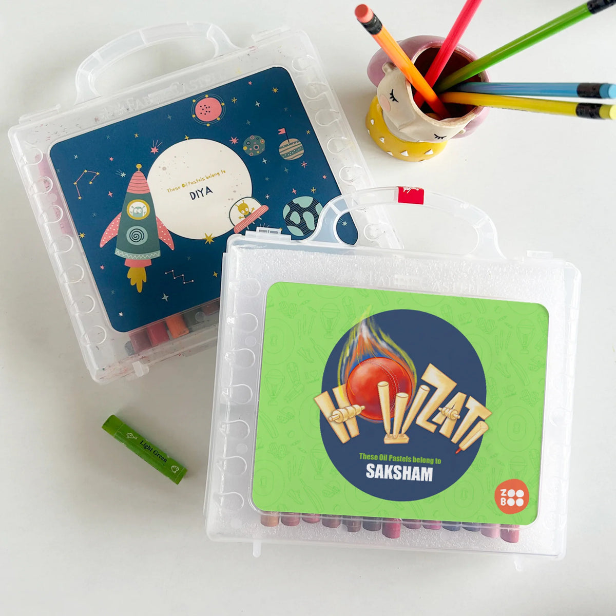 Personalised Cricket Buzz Faber-Castell Crayon Box for Kids - image 3