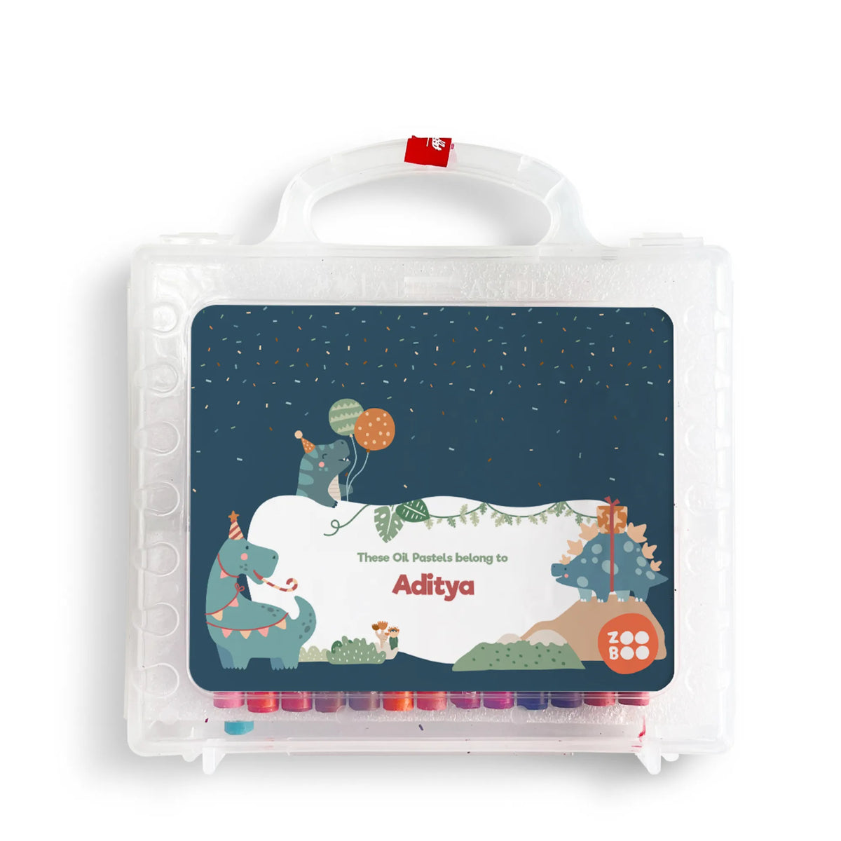 Personalised Dino Party Faber-Castell Crayon Box for Kids - image 1