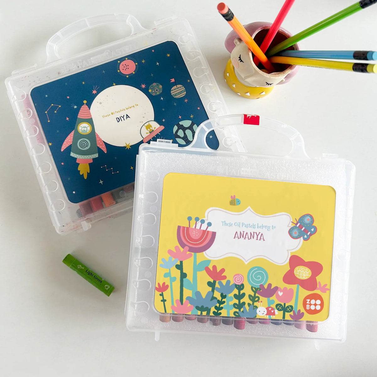 Personalised Flower Power Faber-Castell Crayon Box for Kids - image 3