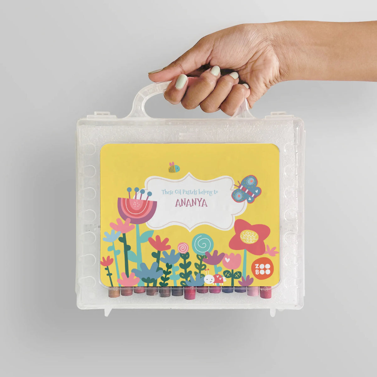 Personalised Flower Power Faber-Castell Crayon Box for Kids - image 4