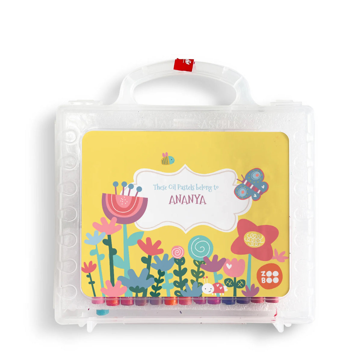 Personalised Flower Power Faber-Castell Crayon Box for Kids - image 1