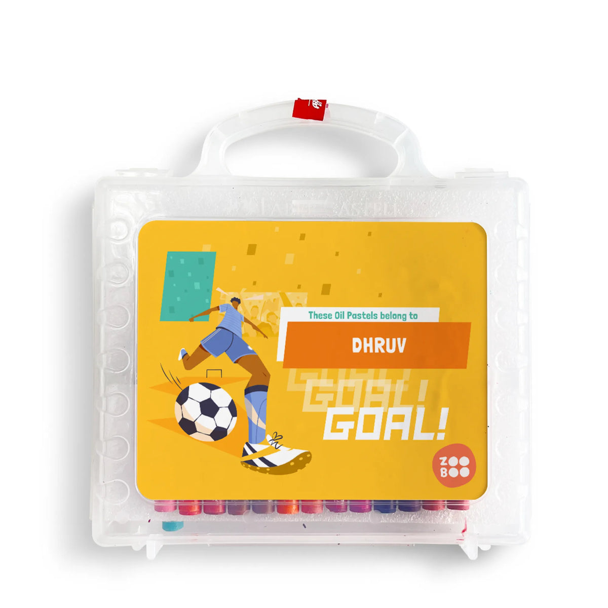 Personalised Football Goals Boy Faber-Castell Crayon Box for Kids - image 1