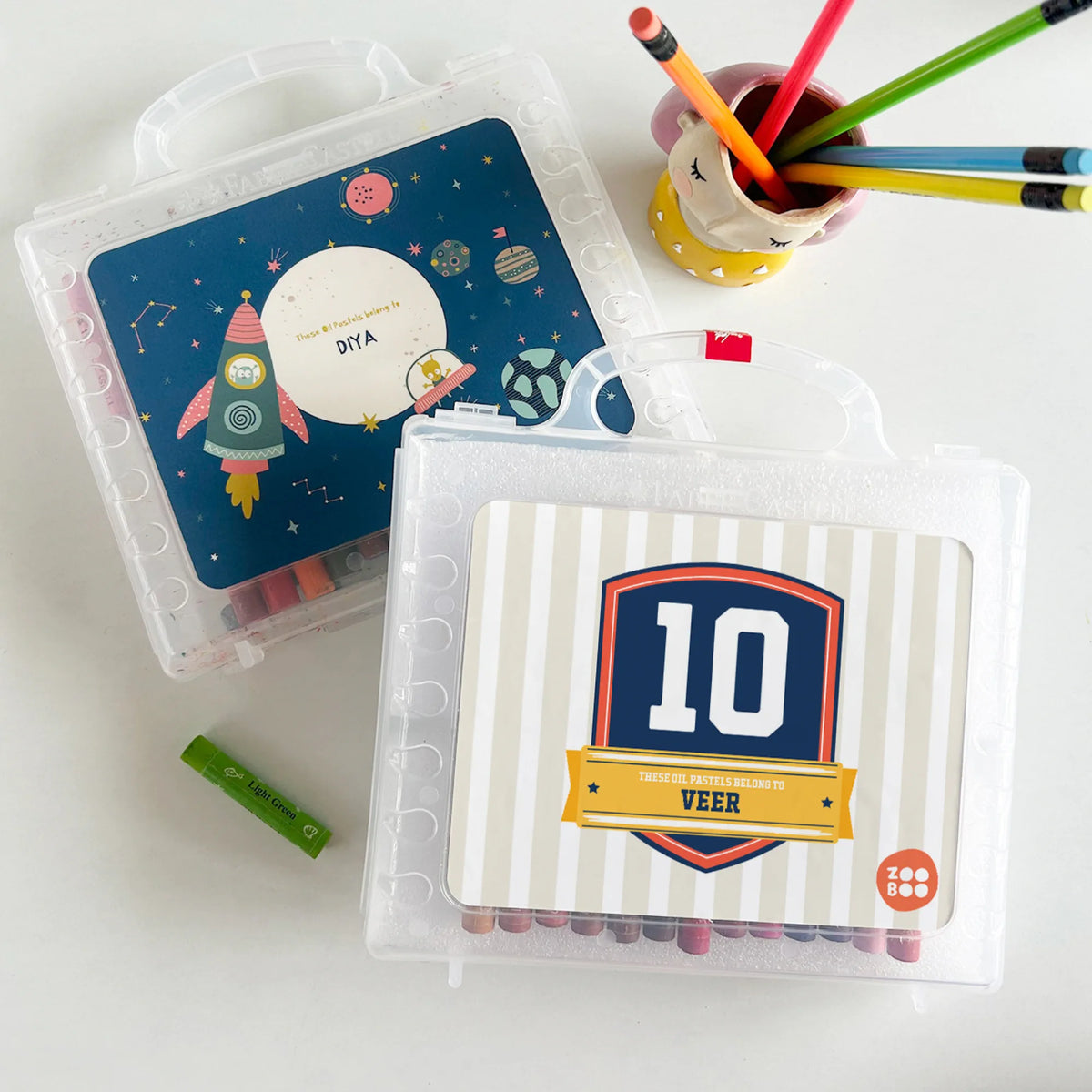 Personalised Jersey Number Faber-Castell Crayon Box for Kids - image 3