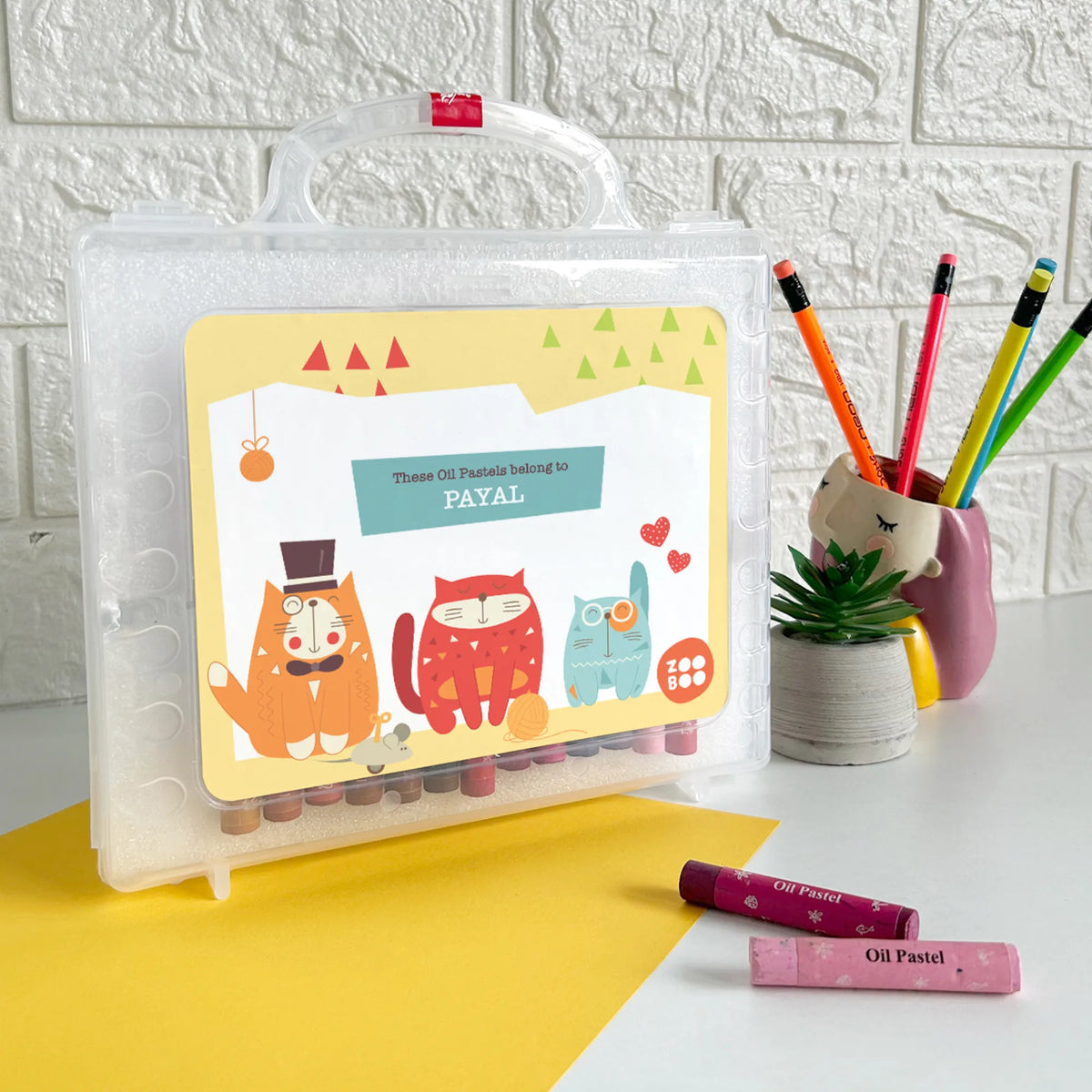 Personalised Kitty Cat Faber-Castell Crayon Box for Kids - image 2