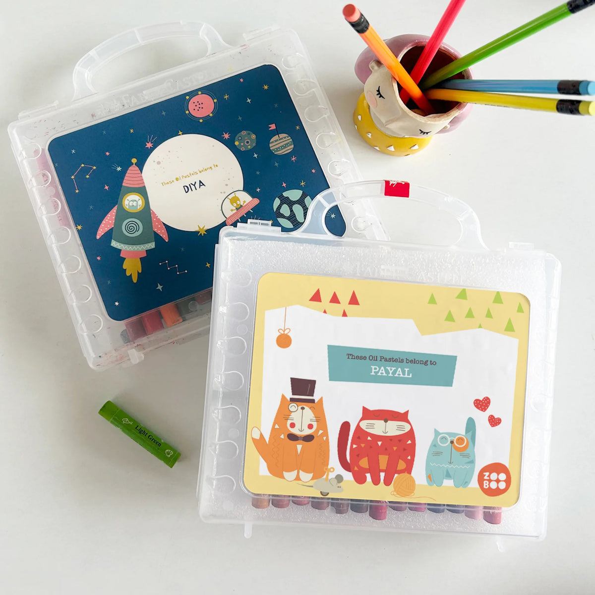 Personalised Kitty Cat Faber-Castell Crayon Box for Kids - image 3