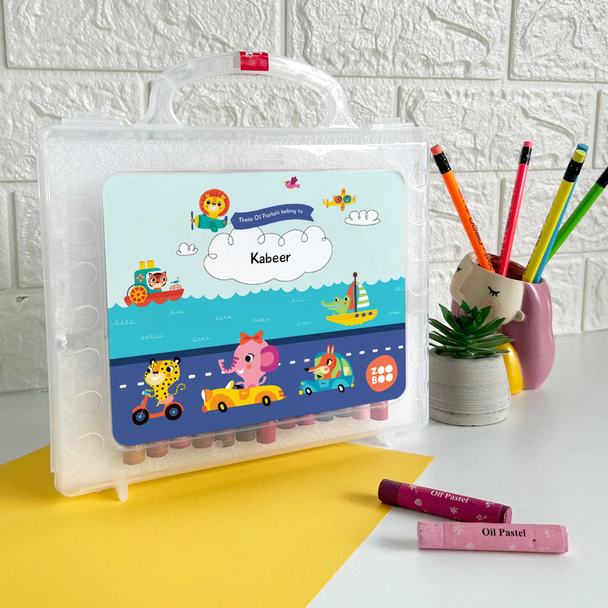 Personalised Let's Travel Faber-Castell Crayon Box for Kids - image 2