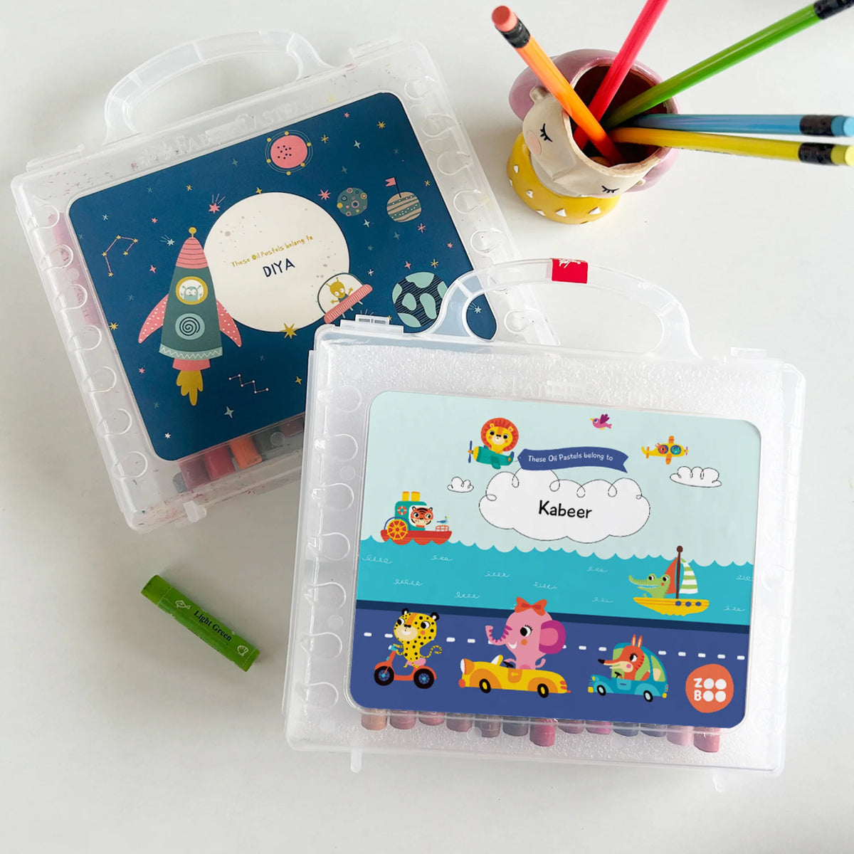 Personalised Let's Travel Faber-Castell Crayon Box for Kids - image 3