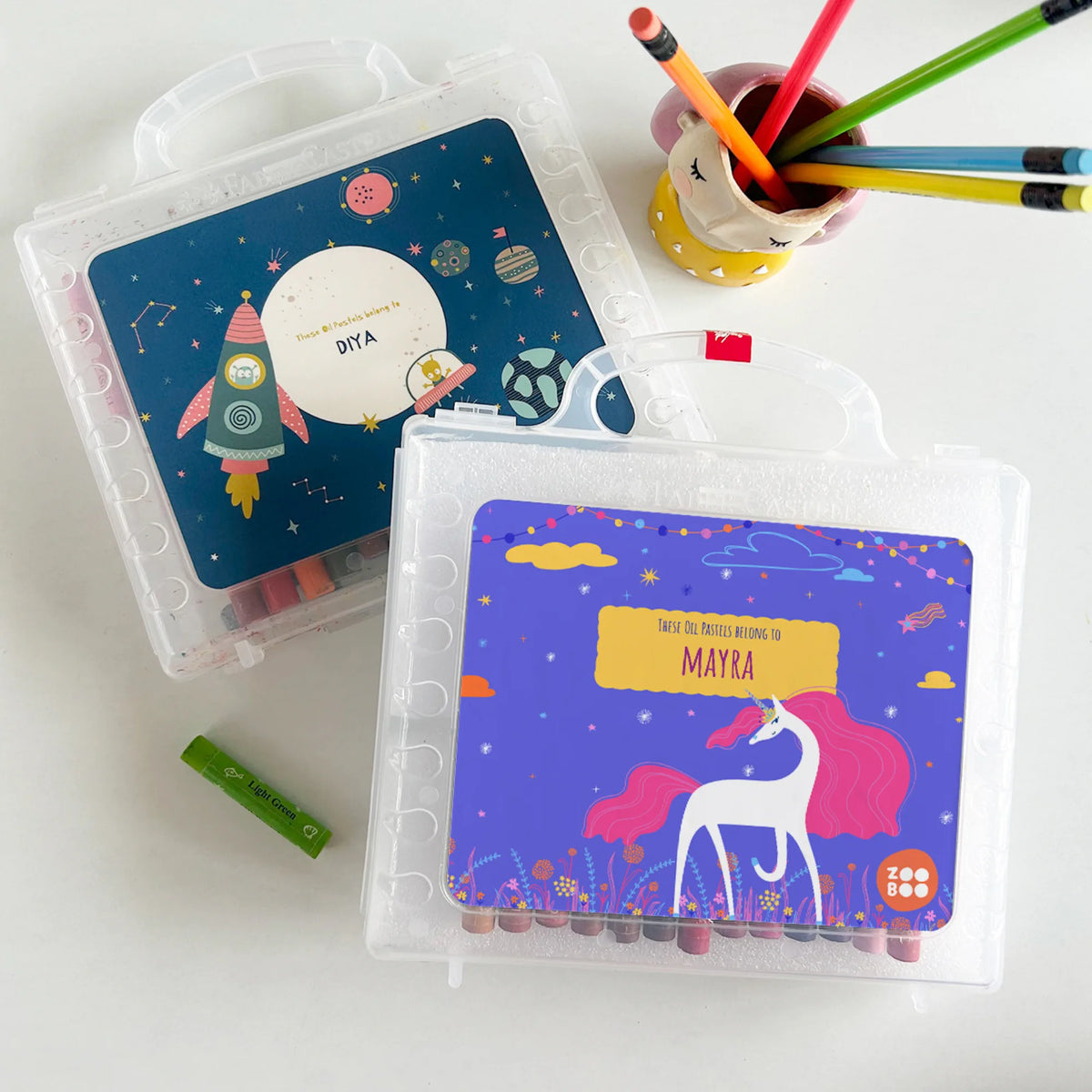 Personalised Magical Unicorn Faber-Castell Crayon Box for Kids - image 3