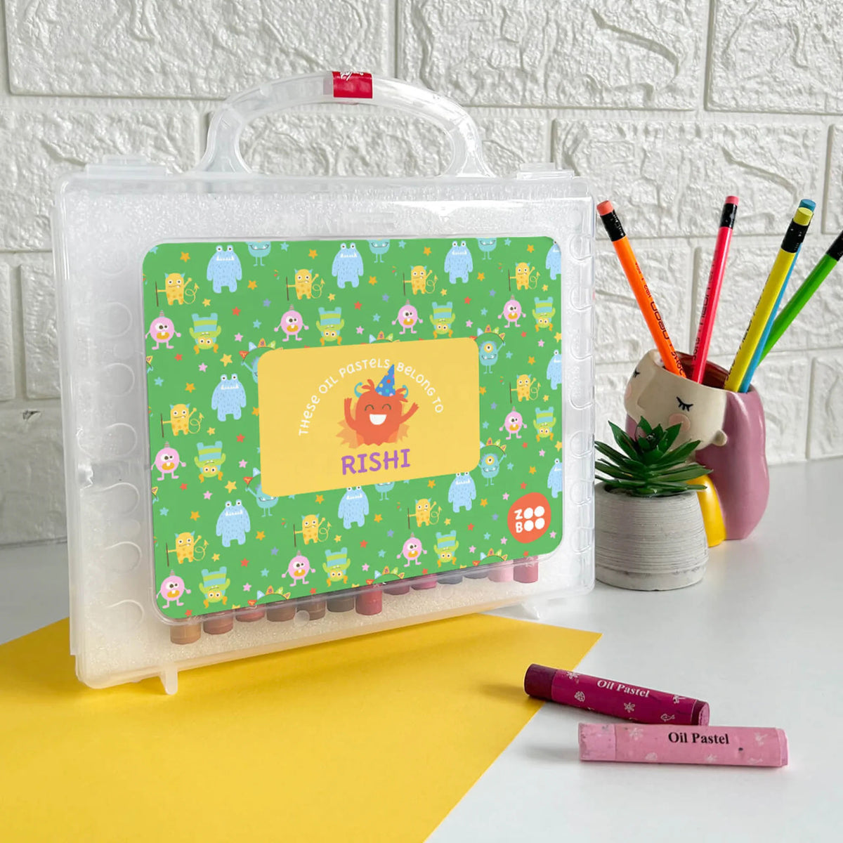 Personalised Monster Party Faber-Castell Crayon Box for Kids - image 2