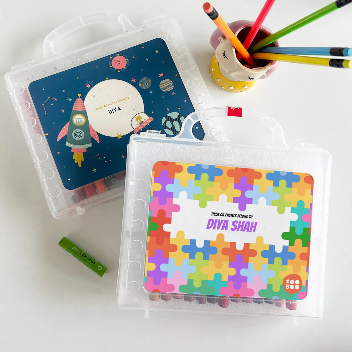 Personalised Puzzle Pop Faber-Castell Crayon Box for Kids - image 3