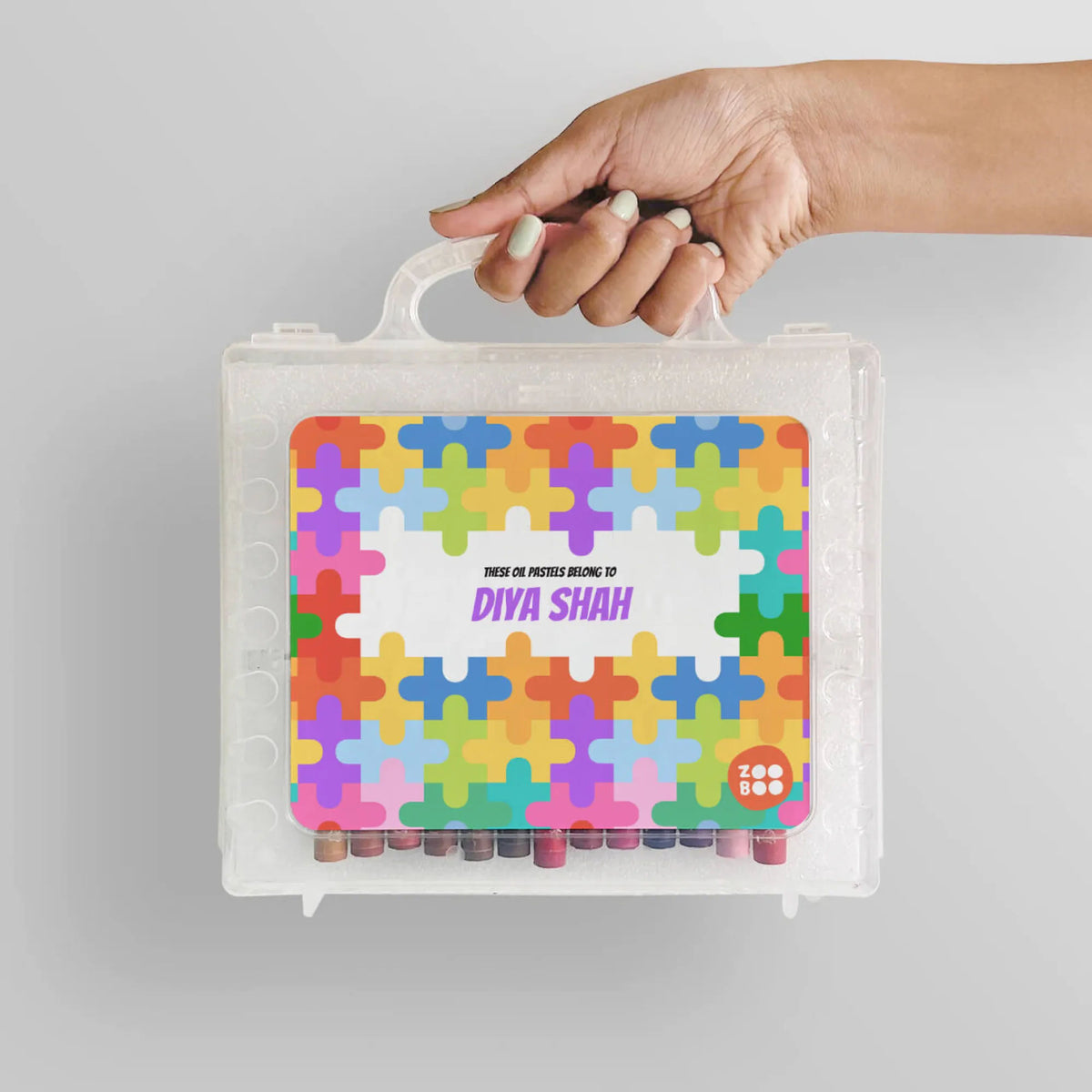 Personalised Puzzle Pop Faber-Castell Crayon Box for Kids - image 4