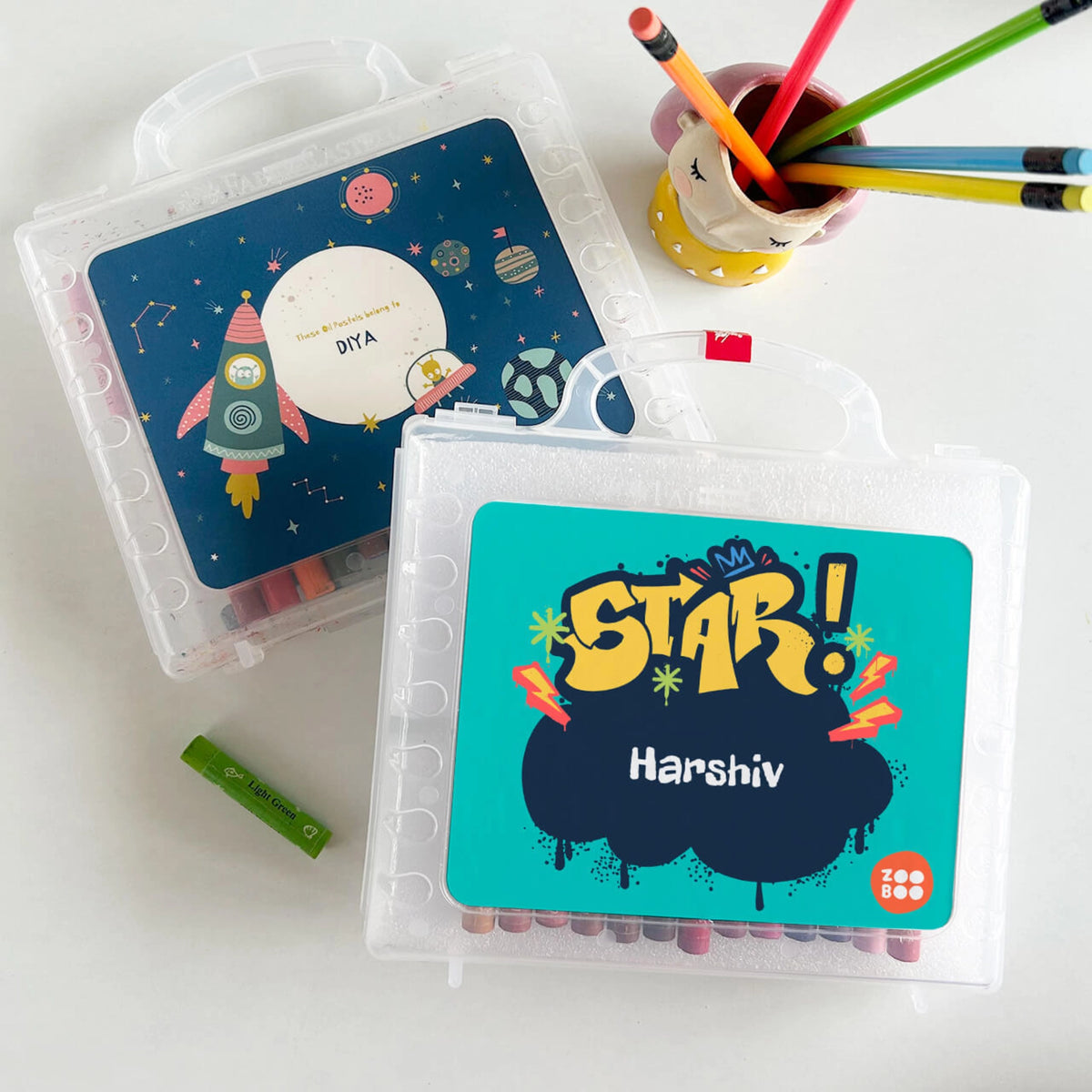 Personalised Rising Stars Faber-Castell Crayon Box for Kids - image 3