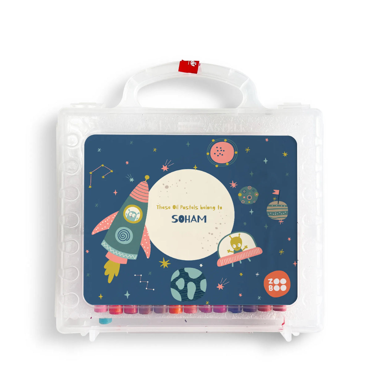 Personalised Space Explorer Faber-Castell Crayon Box for Kids - image 1