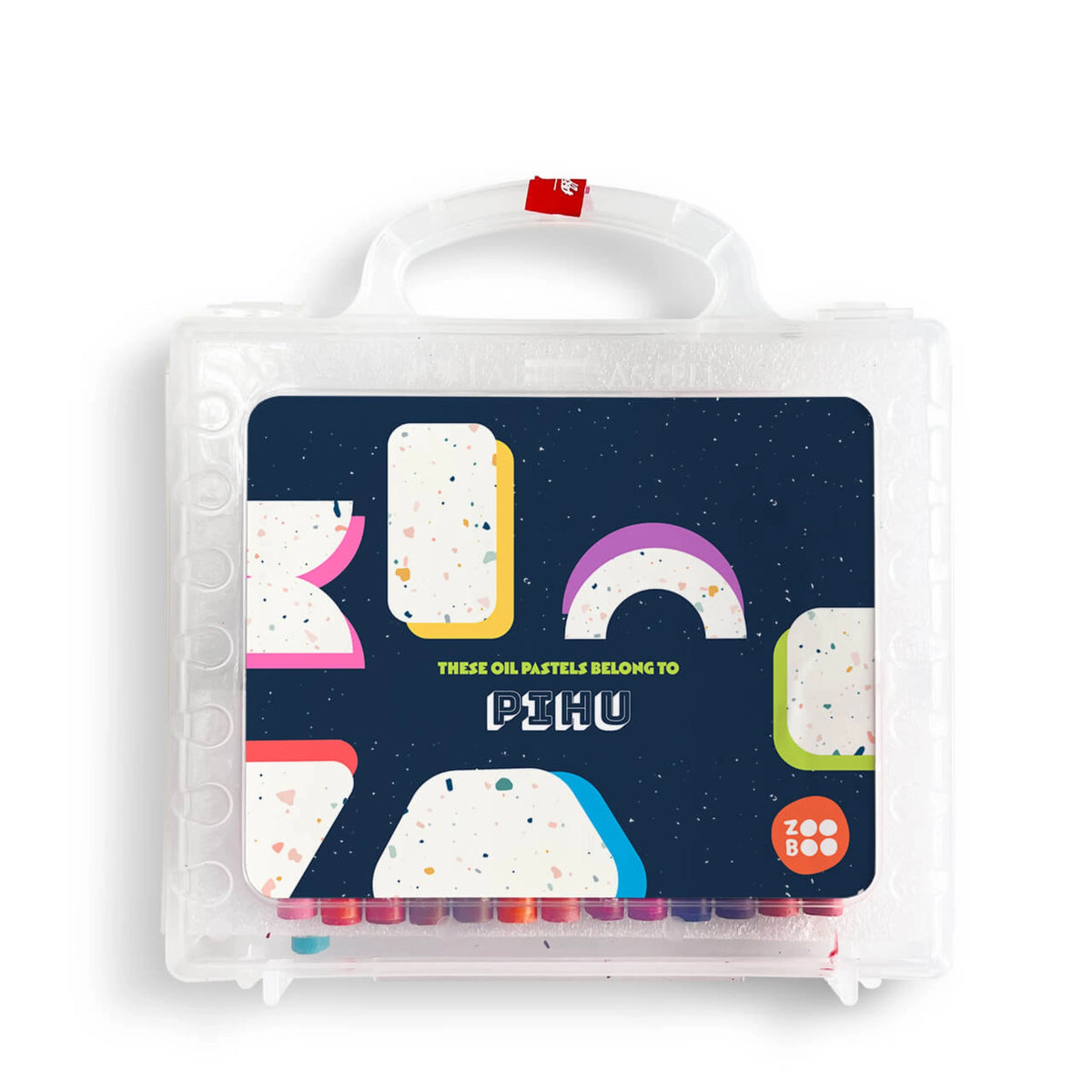 Personalised Terrazzo Pop Faber-Castell Crayon Box for Kids - image 1