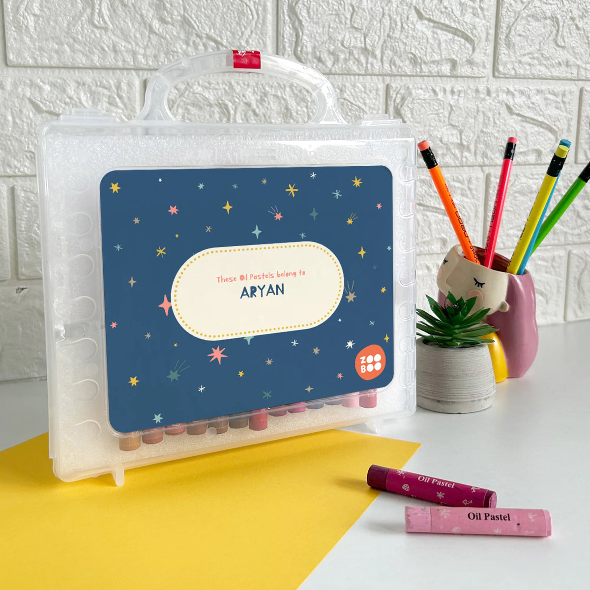 Personalised Twinkling Stars Faber-Castell Crayon Box for Kids - image 2