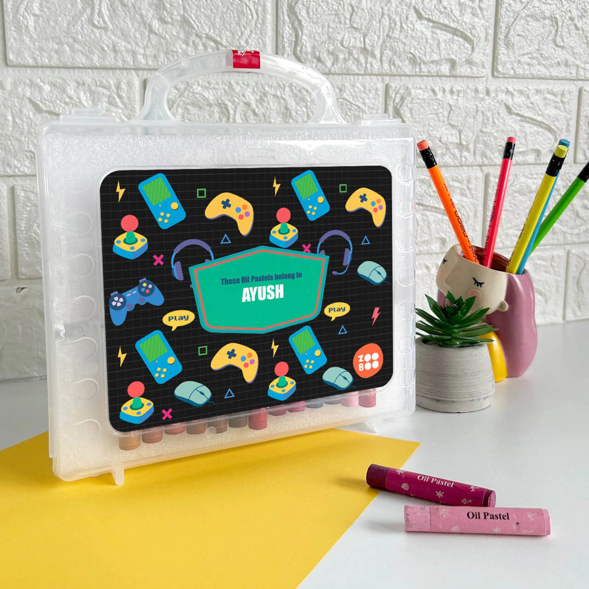Personalised Video Game Faber-Castell Crayon Box for Kids - image 2