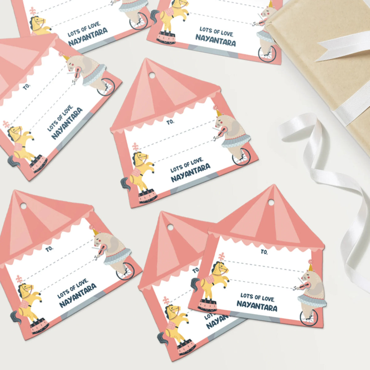 Personalised Animal Circus Gift Tags  -  Set of 12 - image 4